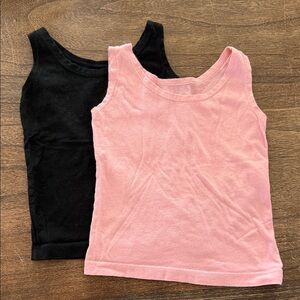 wonder nation Pink & Black Girls Tank Top 2-Pack